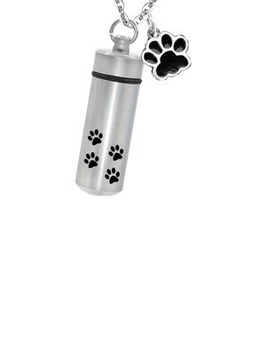 Pet Cremation Urn Necklace Stainless Steel Memorial Keepsake Cylinder Pendant